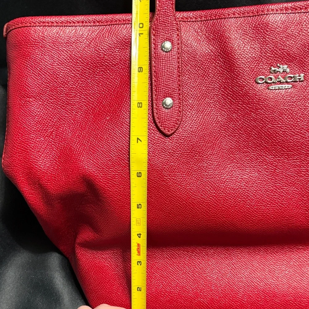 Coach Vibrant Red Leather Tote - Picture 12 of 13